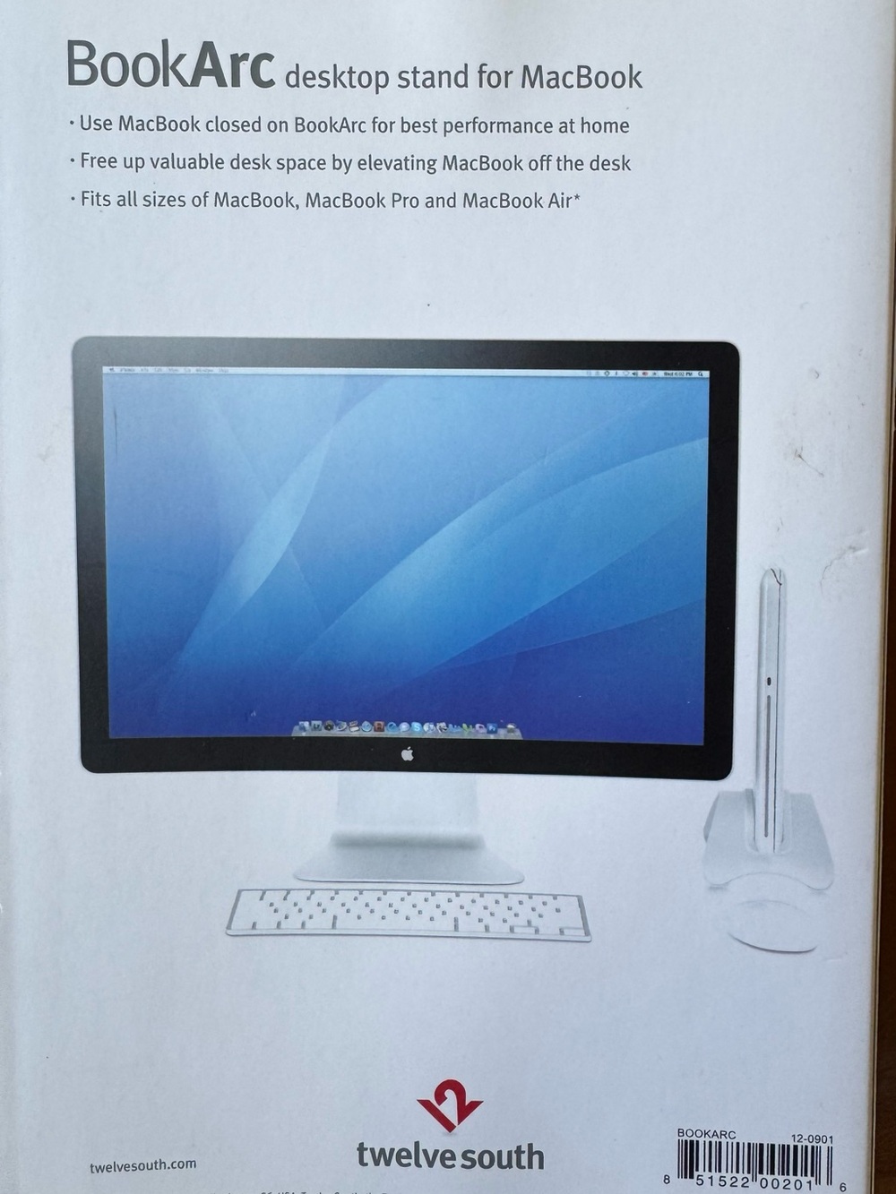 BookArc Vertical Stand for MacBook - White